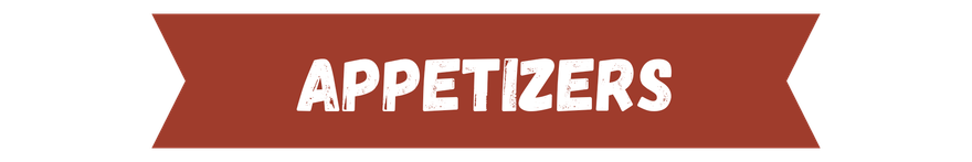 A red ribbon with the word appetizers on it.