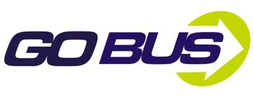 A go bus logo with an arrow pointing to the right.