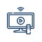 TV screen with play button and remote, indicating streaming or online video content. | Driver's Choice