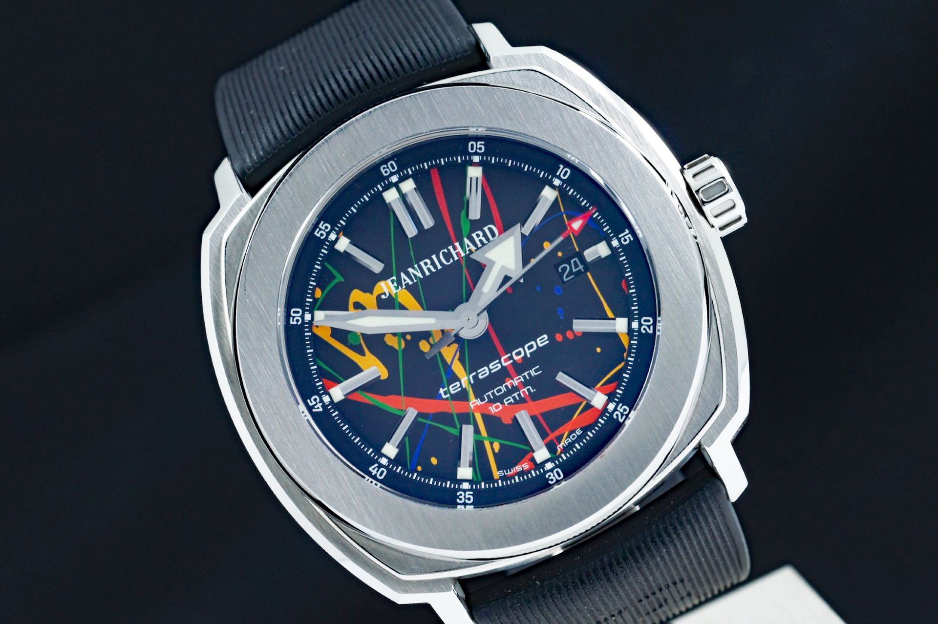 Foto horloge vooraanzicht van een JeanRichard Terrascope 60500-11-606SFK6A