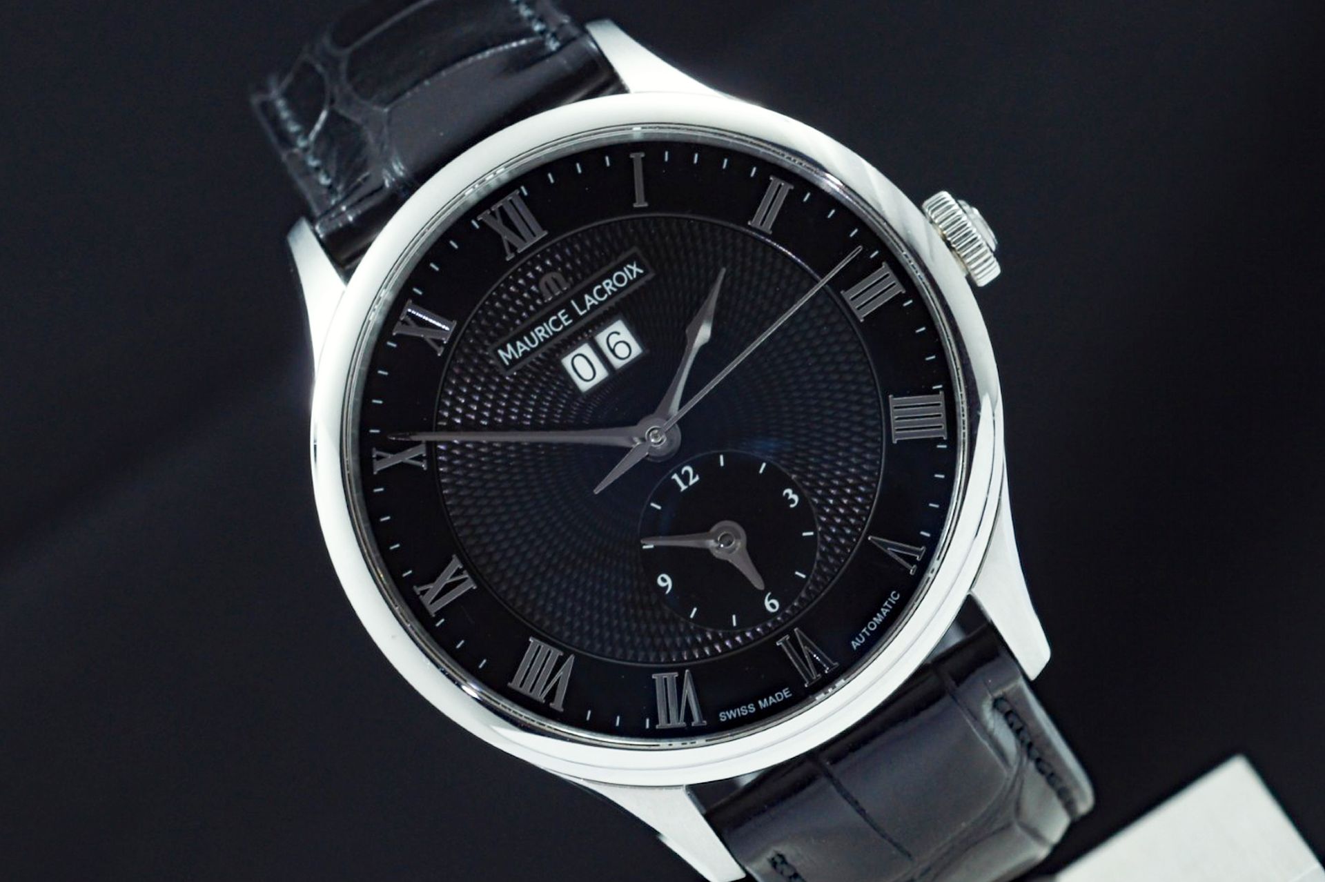 Foto horloge vooraanzicht van een Maurice Lacroix Masterpiece GMT Date MP6707-SS001-310