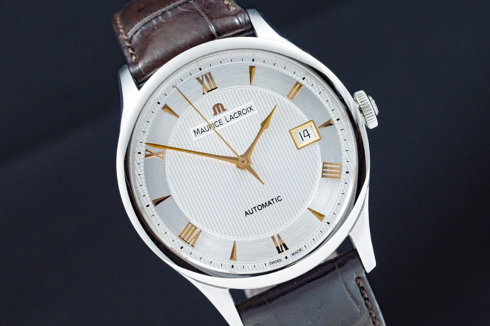 Foto horloge vooraanzicht van een Maurice Lacroix Masterpiece Date MP6407-SS001-110-1