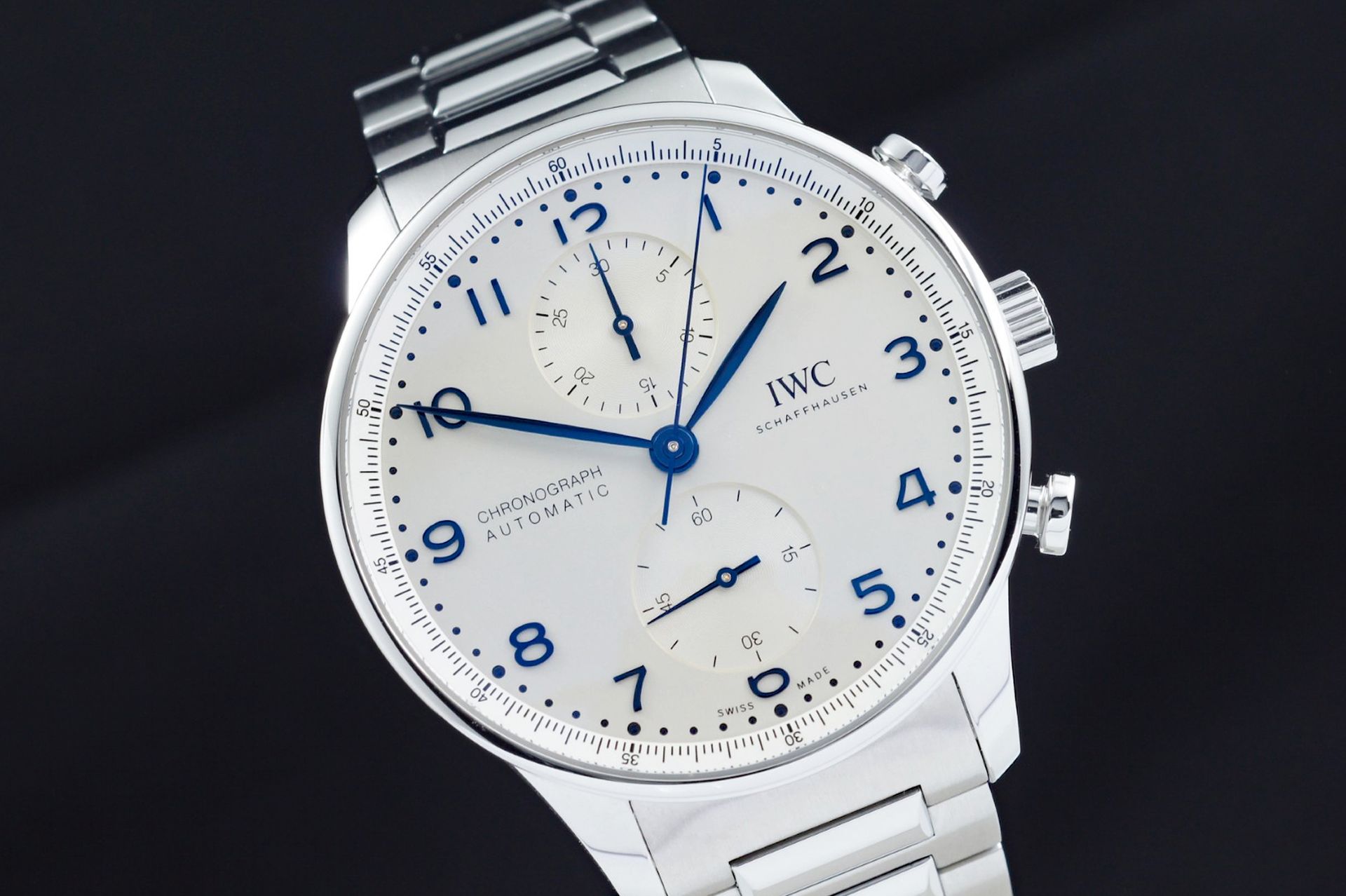 Foto horloge vooraanzicht van een IWC Portugieser Chronograph IW371617