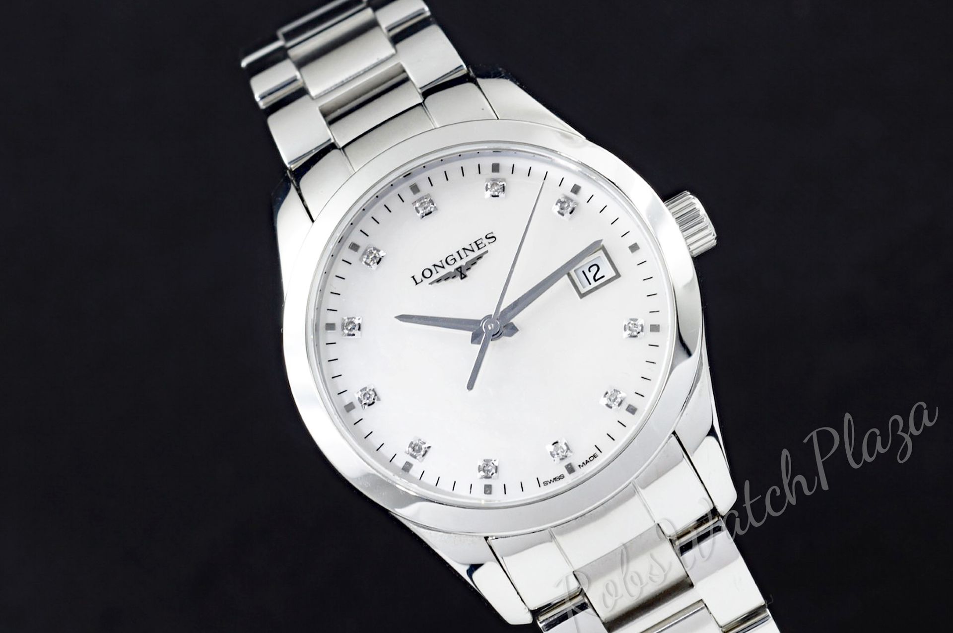 Foto horloge vooraanzicht van een Longines Conquest Classic quartz L2.386.4.87.6