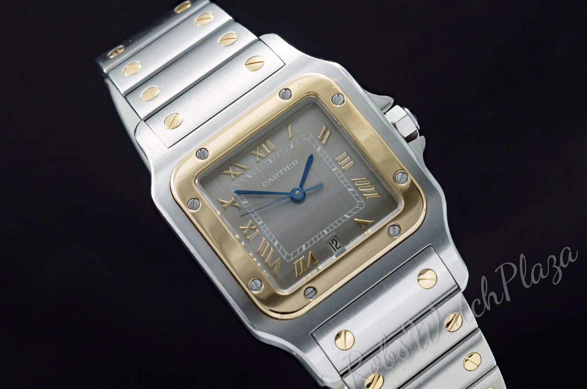 Foto horloge vooraanzicht van een Cartier Santos Galbée g/st 187901 / W20030C4