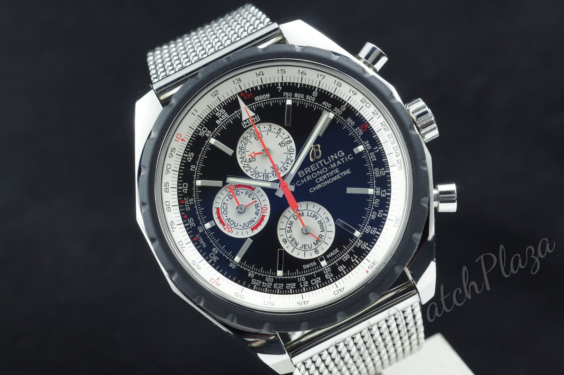 Foto horloge vooraanzicht van een Breitling Chrono-Matic 1461 Limited Edition Mesh Bracelet A19360