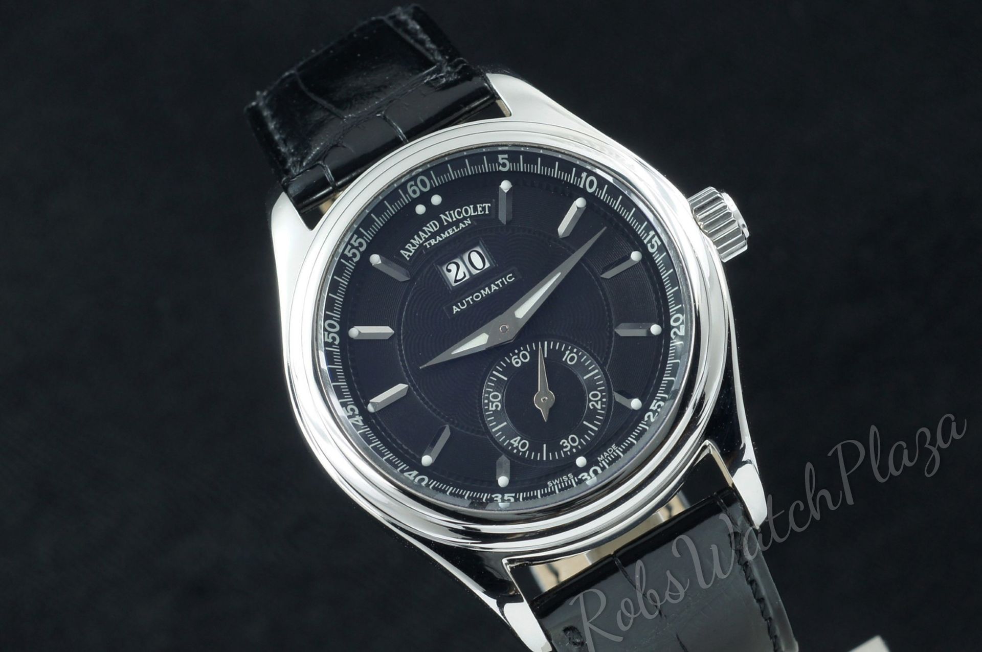 Foto horloge vooraanzicht van een Armand Nicolet MO2 Big Date and Small Seconds 9146-A