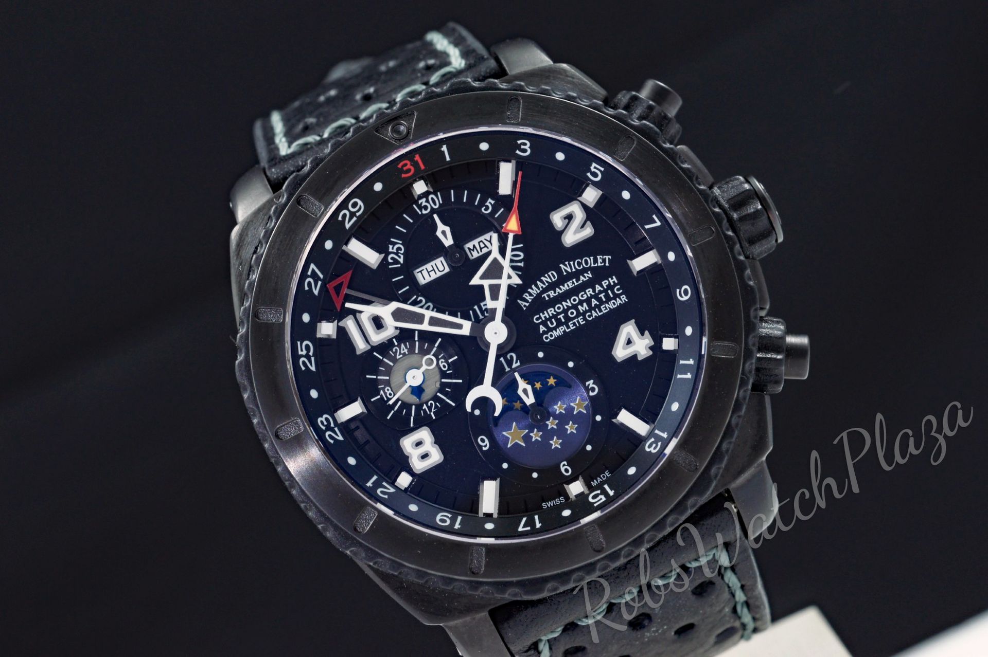Foto horloge vooraanzicht van een Armand Nicolet S05 Chronograph & Full Calendar T618N-NK-P160NG4