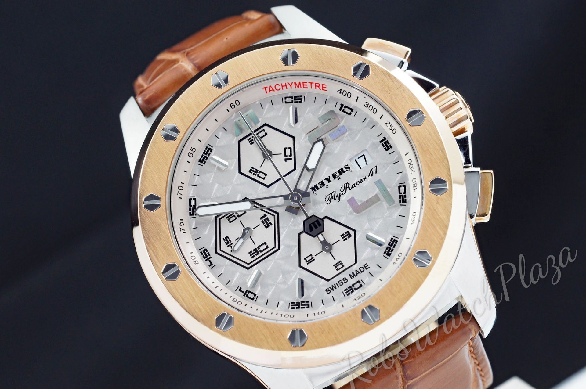 Foto horloge vooraanzicht van een Meyers Fly Racer 47 Automatic Chronograph 403S00