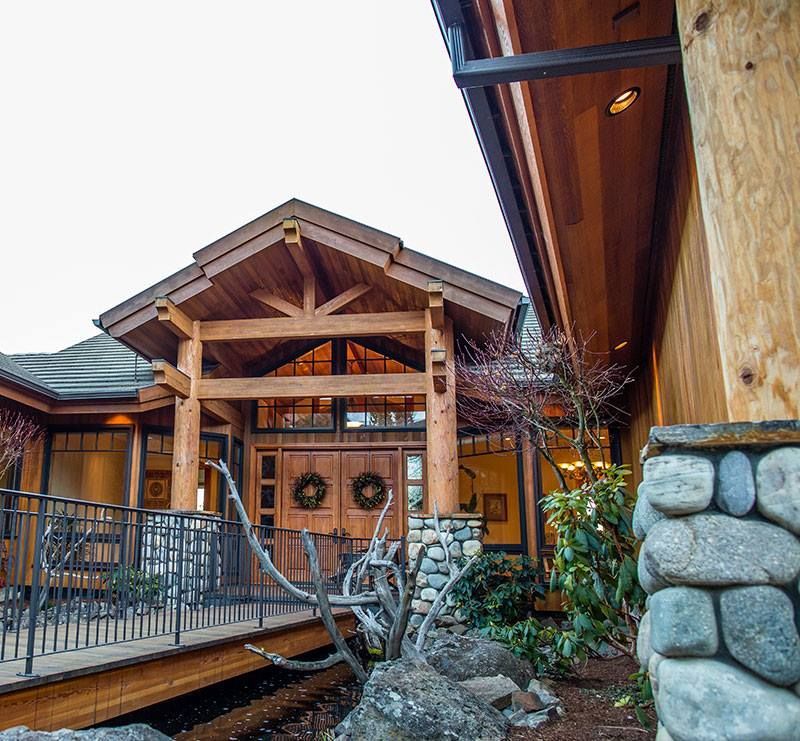 Custom Home Builded With Stone Wall 