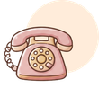 Téléphone à cadran rose vintage sur fond circulaire beige clair