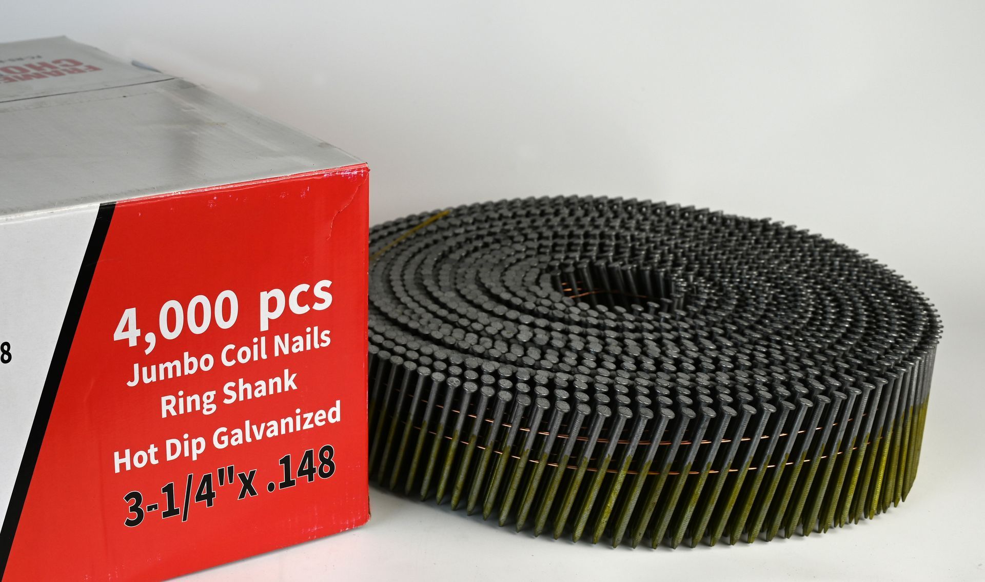 Jumbo Coil Nails — 3-1/4