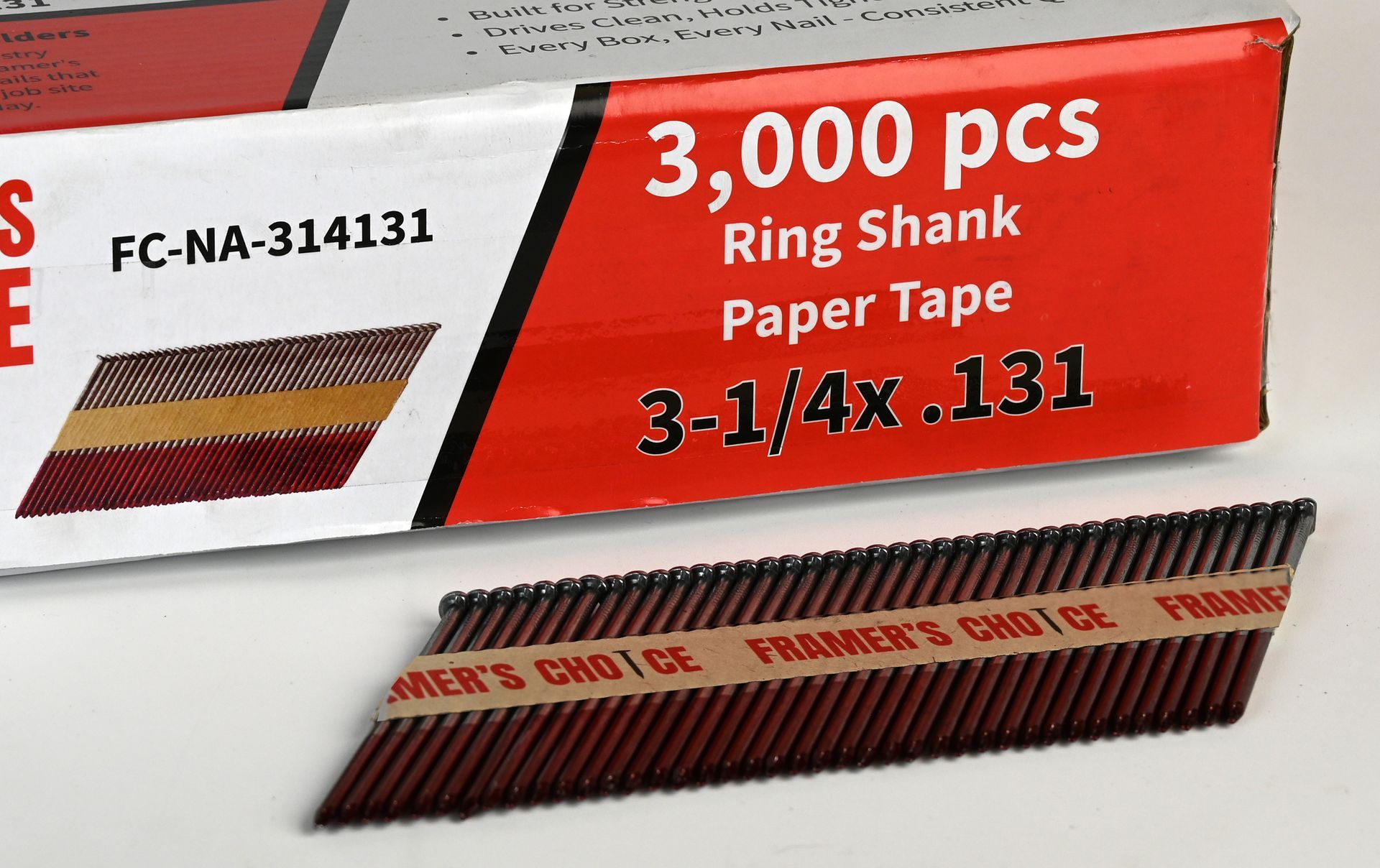 Ring Shank Bright Framing Nails — 3-1/4