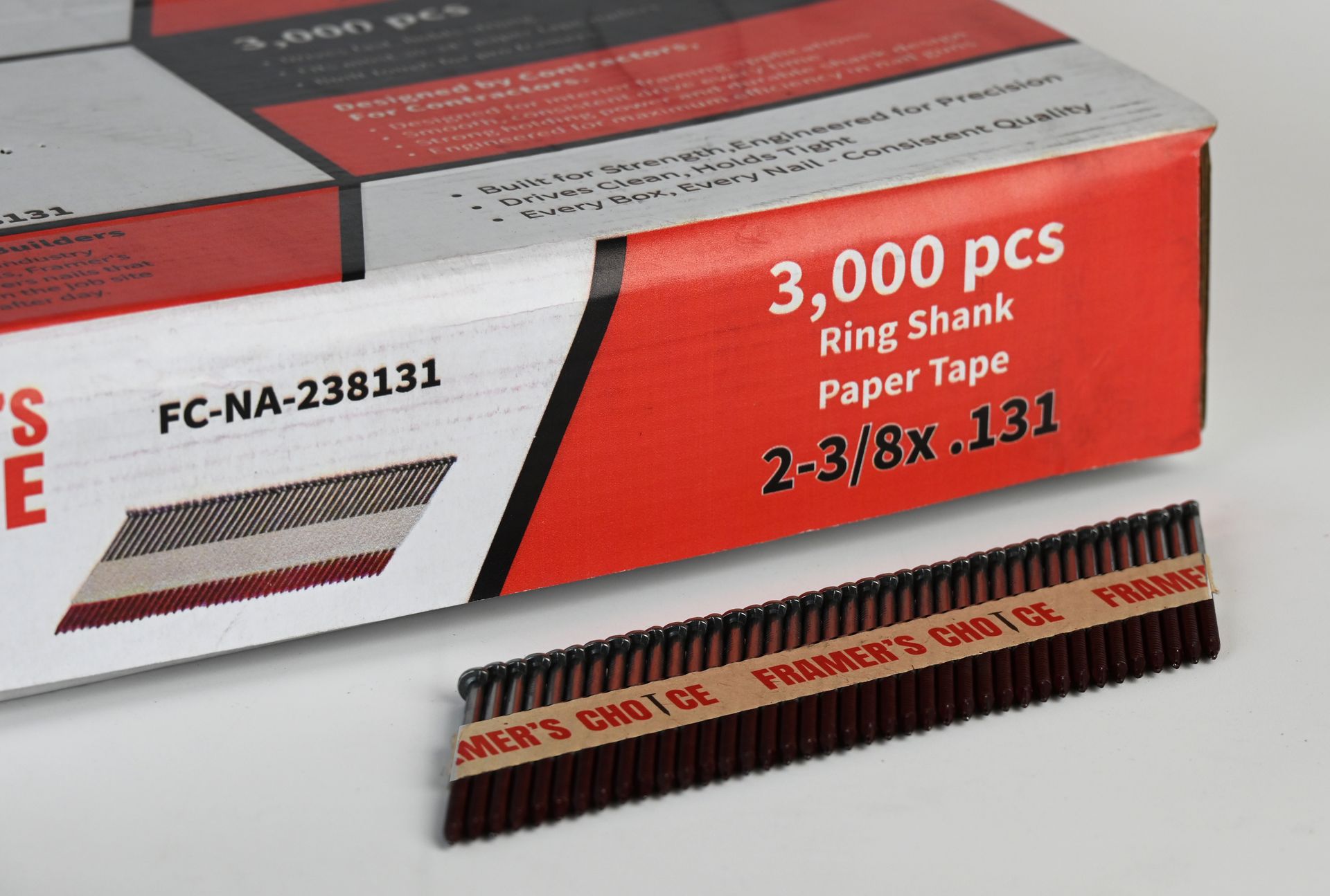 Ring Shank Bright Framing Nails — 2-3/8