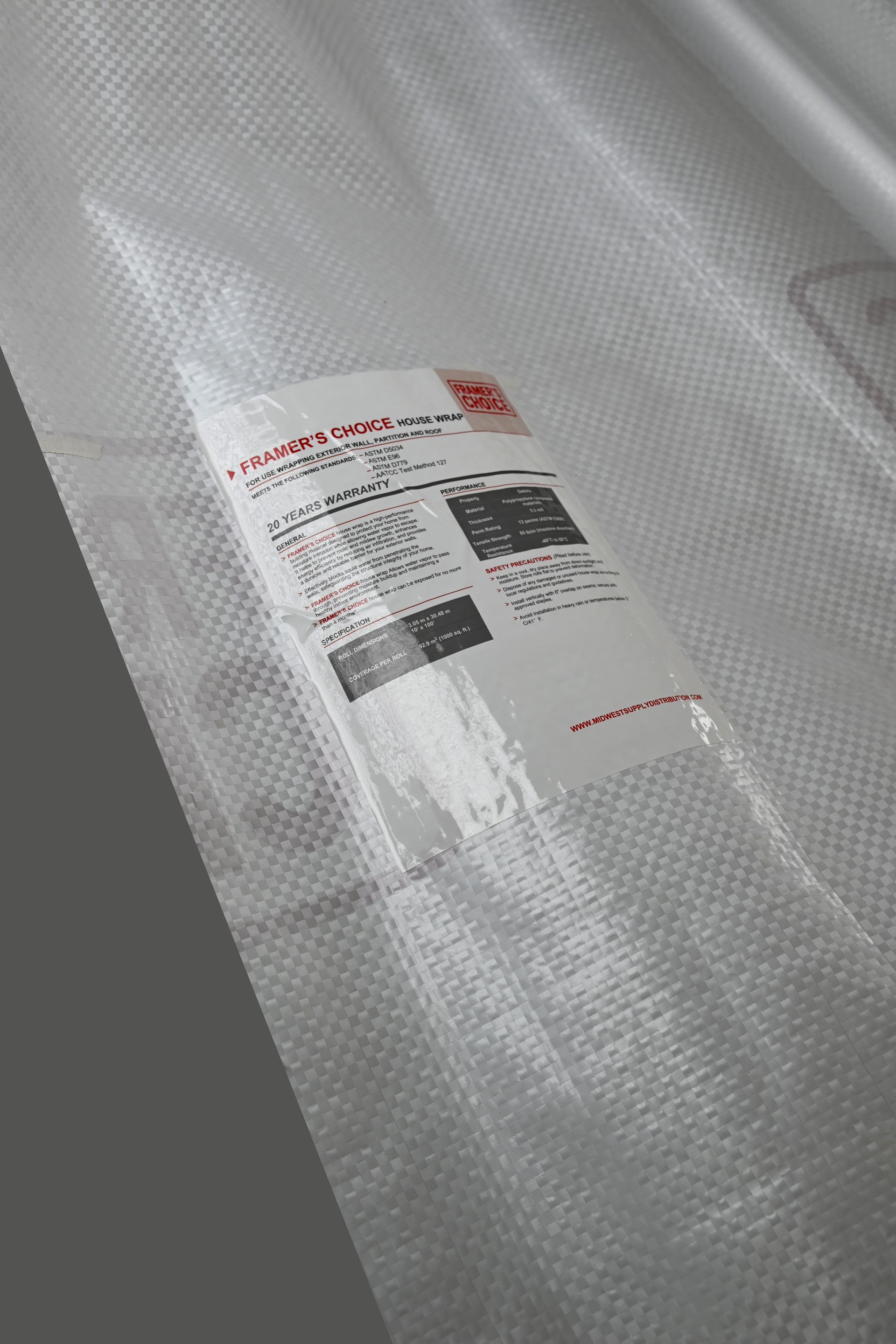 Midwest Supply & Distribution Builder's Best Choice Framer's Wrap Woven 65 Economy Grade
