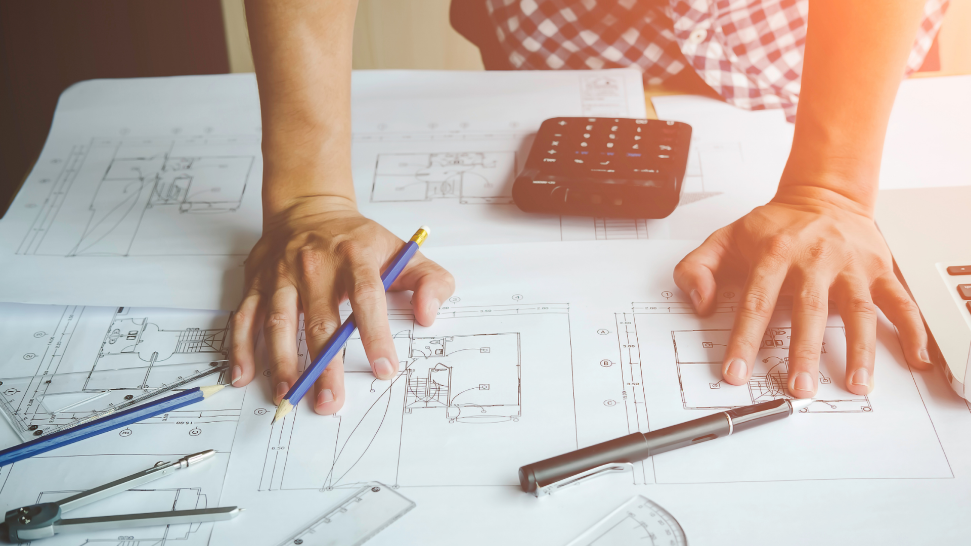 engineer looking at plans