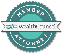 WealthCounsel Attorney member badge in teal and white.