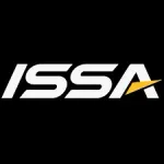 ISSA logo in white italics with a yellow star on a black background