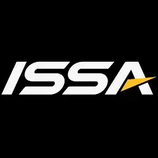 ISSA logo in white italics with a yellow star on a black background