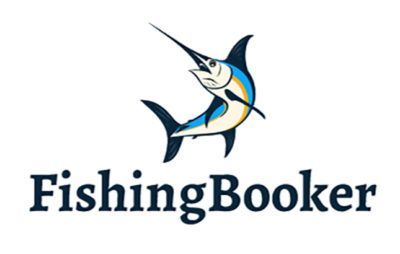 FishingBooker logo with a stylized blue and yellow marlin above the name