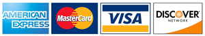 A sign that says we accept american express mastercard visa and discover