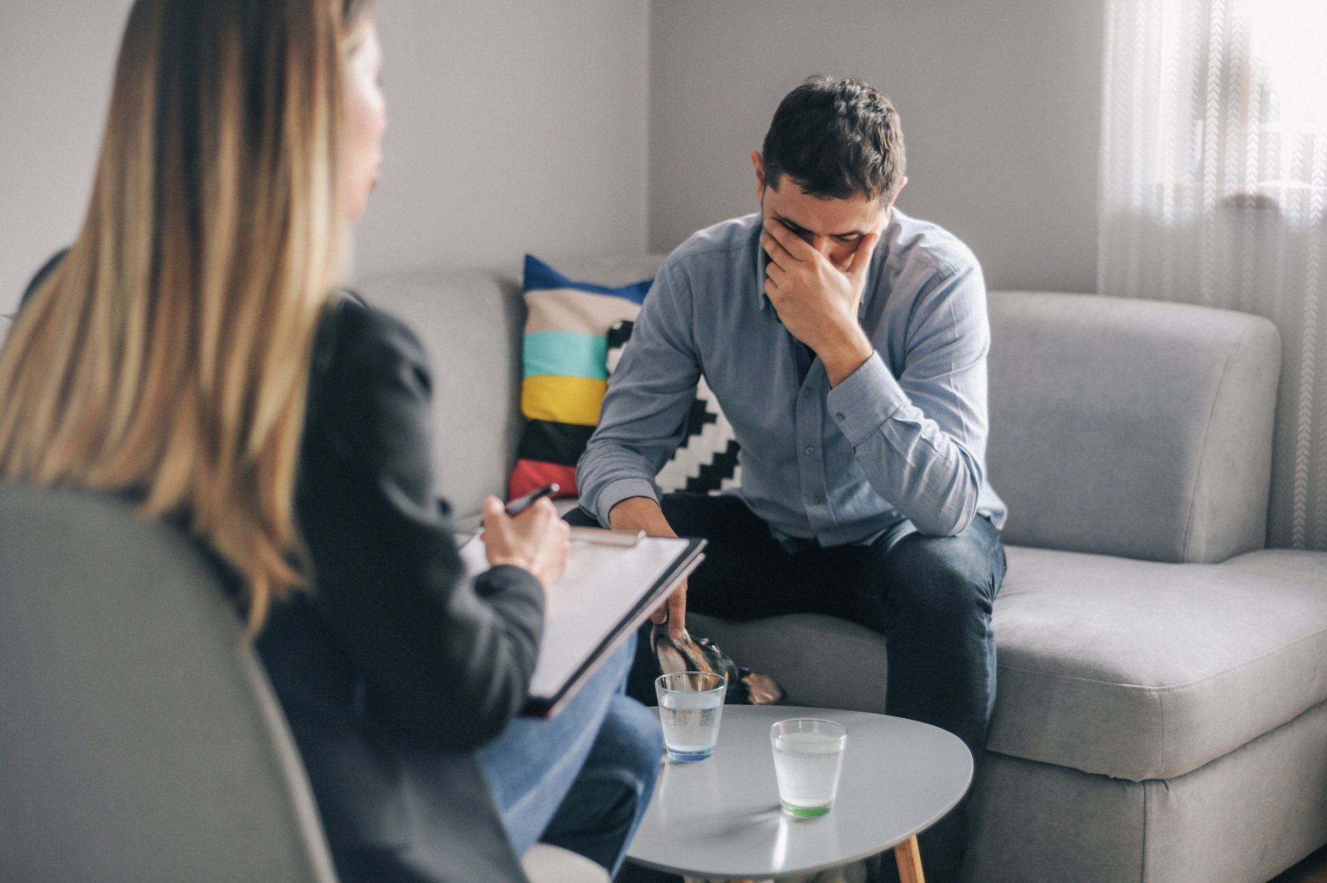 Man Having Home Meeting with Counsellor – Family & Marital Counseling Center, Inc