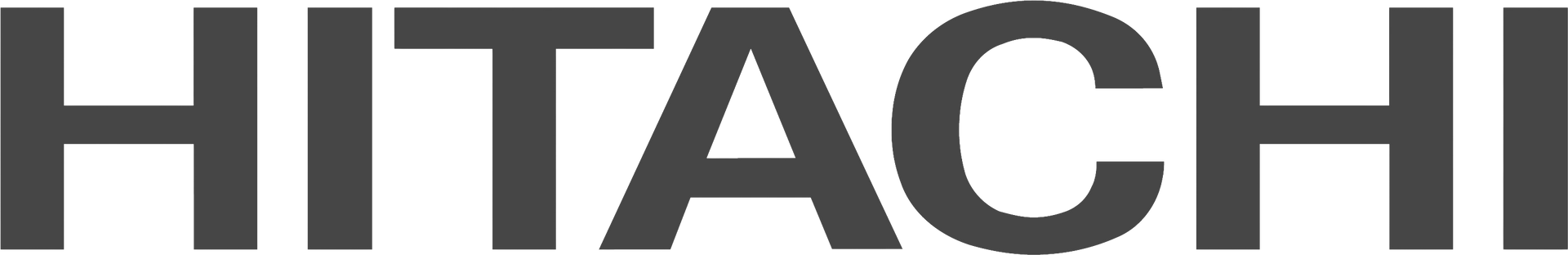 Logo HITACHI noir sur fond blanc