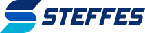 Logo Steffes : un « S » stylisé bleu à côté du mot « STEFFES » en caractères bleus.
