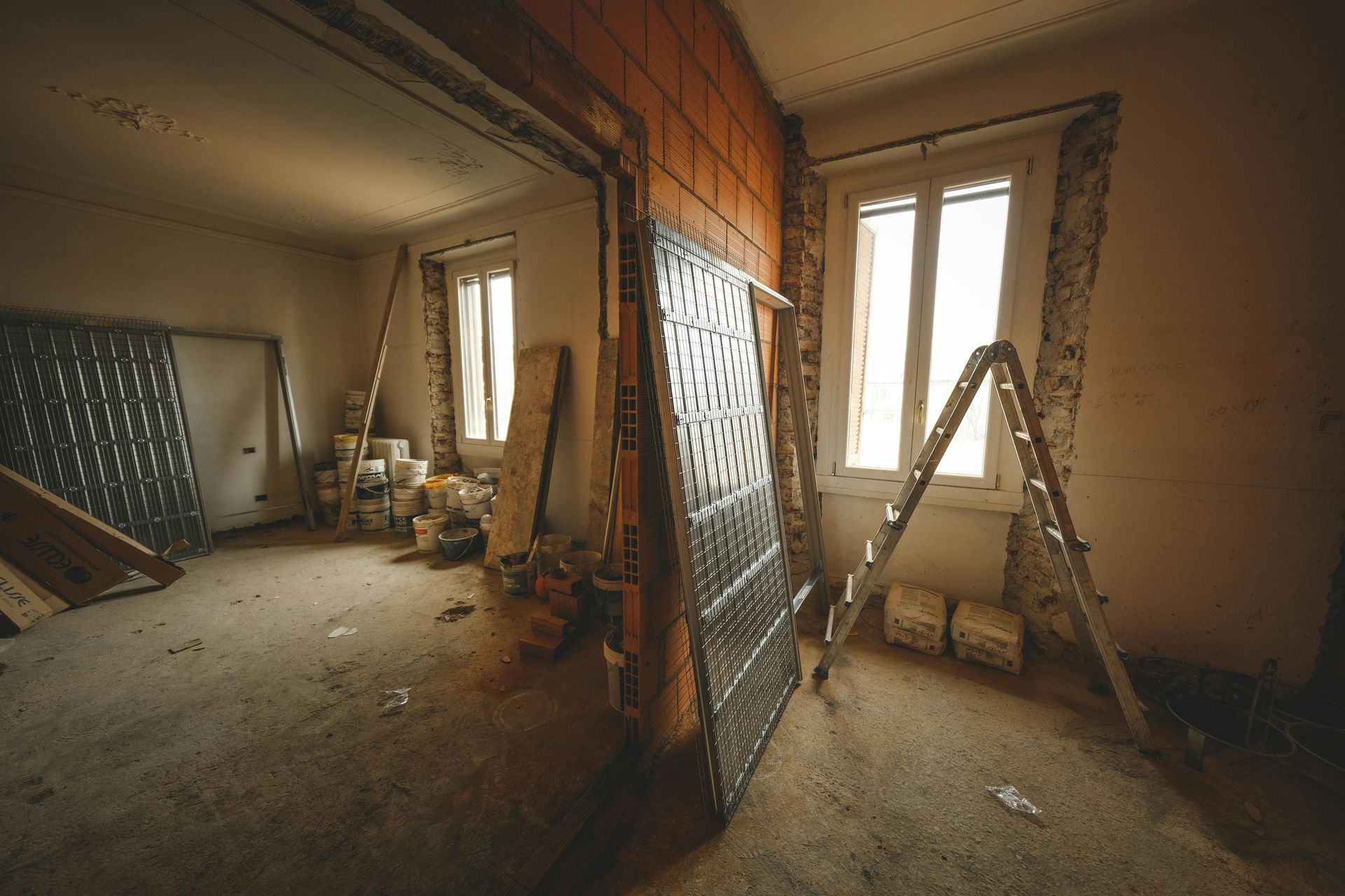 Home interior with drywall repair and texture matching in progress by Green Valley Painters.