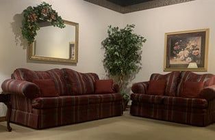 Several Photos of different caskets, gravestones, hearses, interior and exterior views of Kincannon Funeral Home in OK.