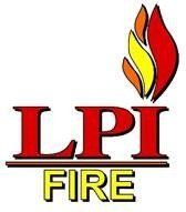 A logo for LPI FIRE with a flame in the middle.