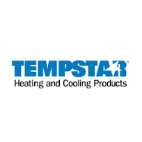 The tempstar heating and cooling products logo is blue and white.