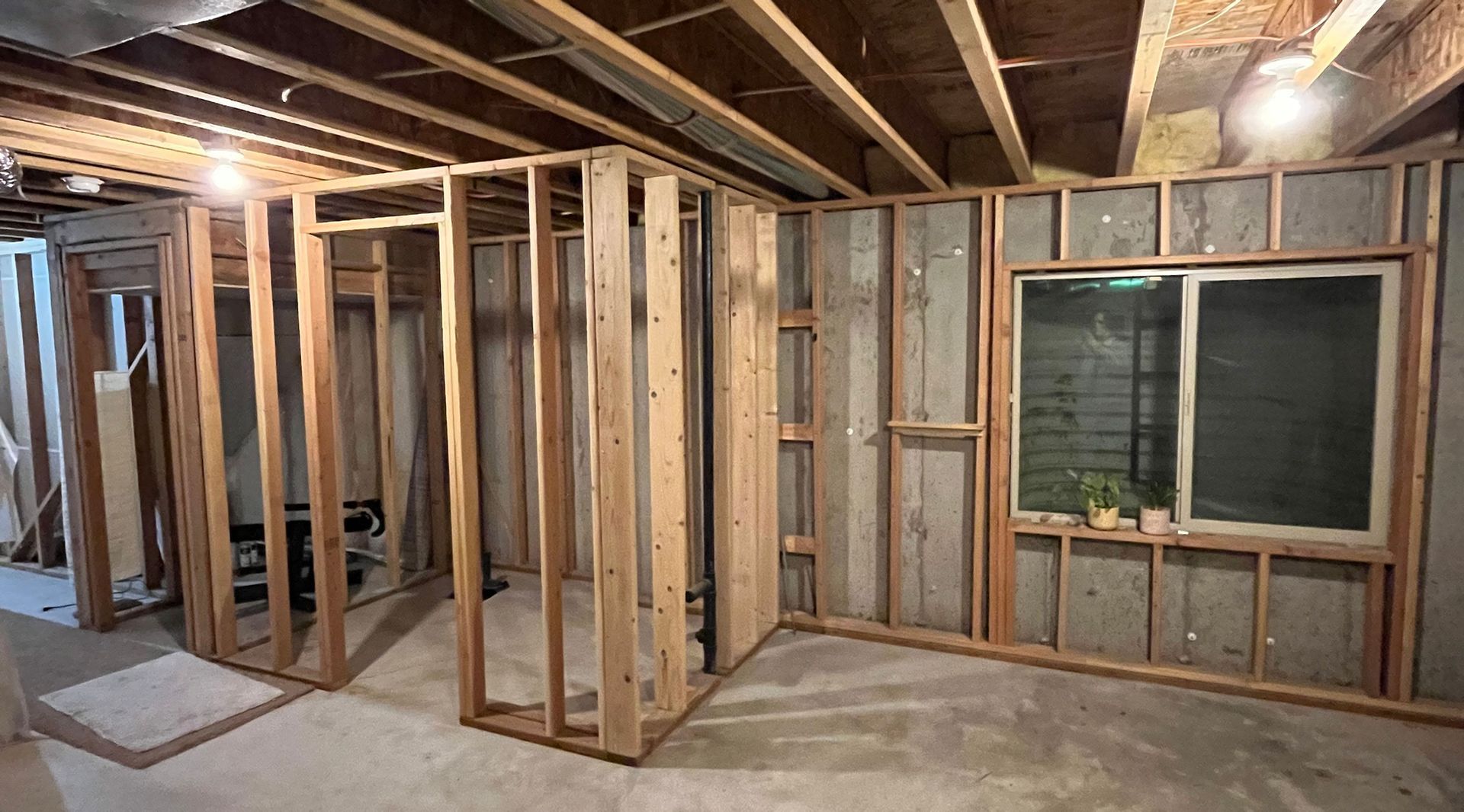 Framed basement