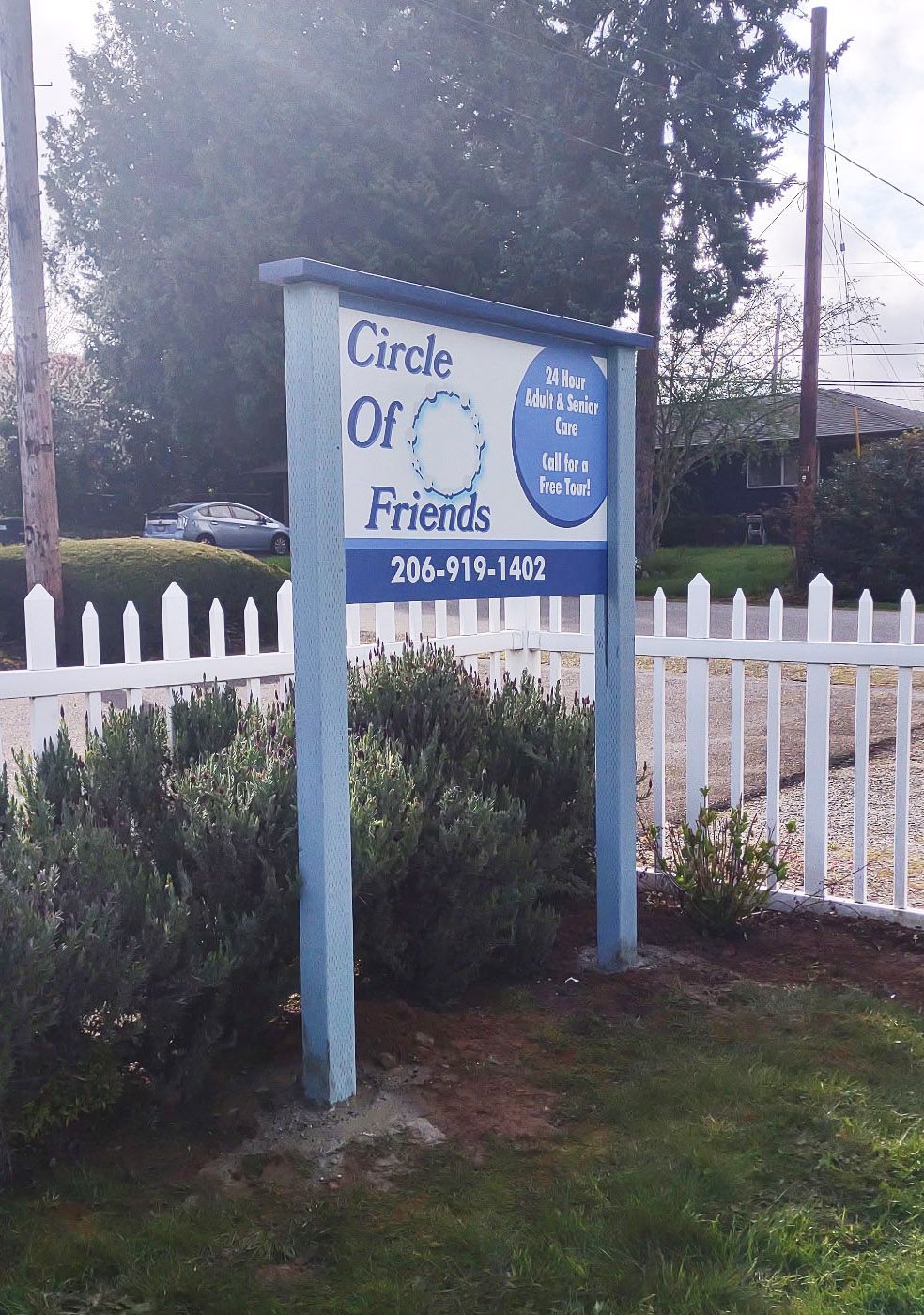 A sign for