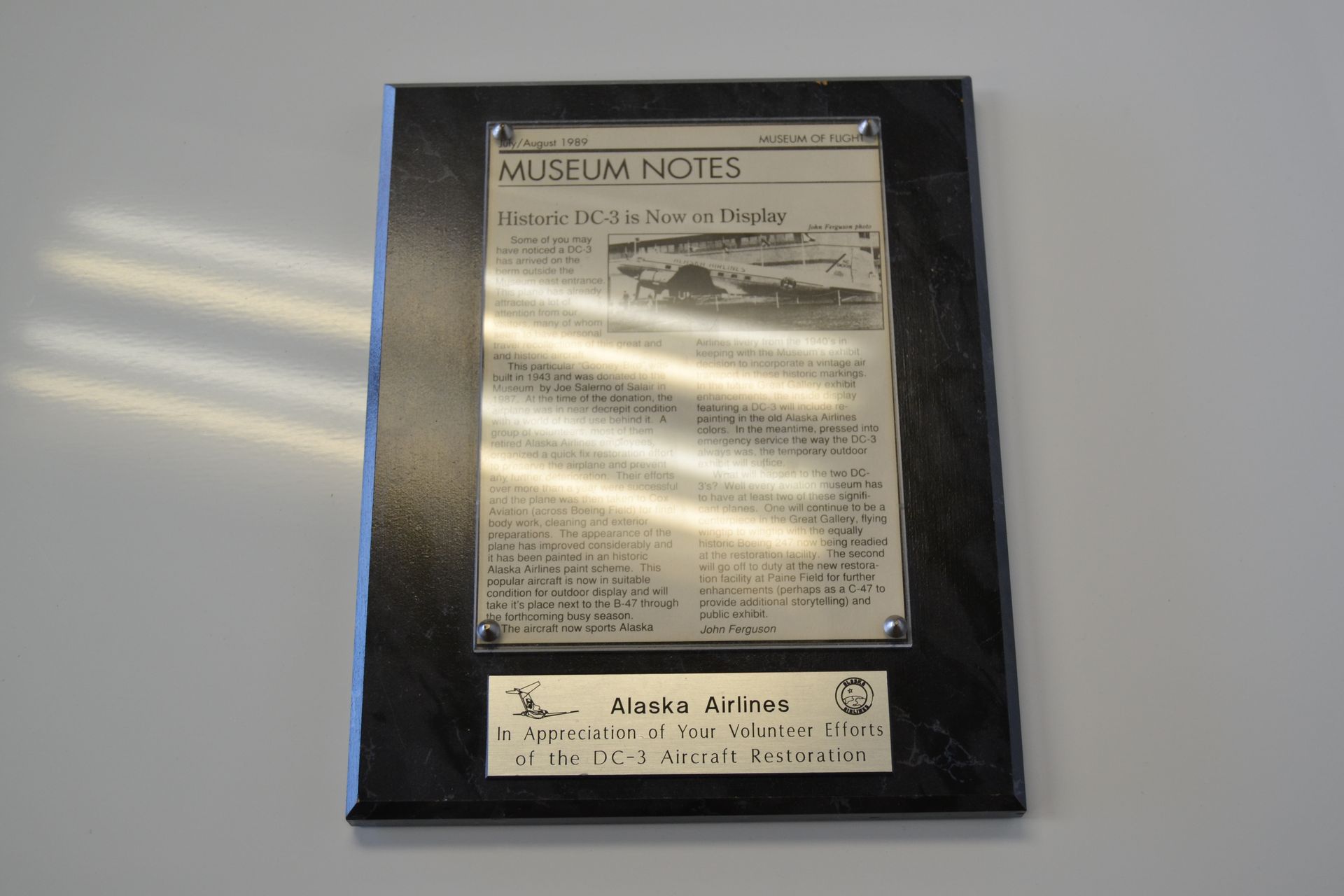 A commemorative plaque featuring a 