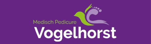 Paarse header met het Vogelshorst-logo in witte en groene tekst.