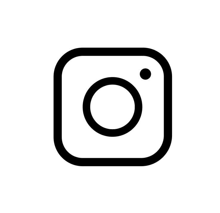 Instagram logo icon in black outline on a white background