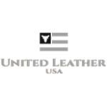 The logo for united leather usa is black and white.