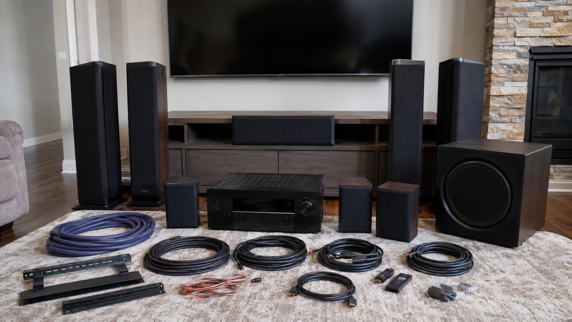 AV setup duration for home theater equipment installation