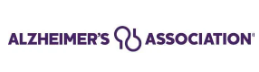 The logo for the alzheimer 's association is purple