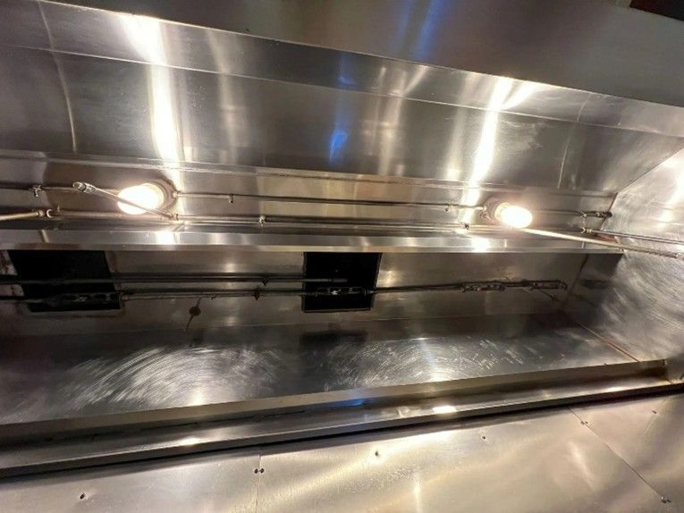 Commercial kitchen hood and exhaust system cleaned to spotless condition. Commercial kitchen hood and exhaust system cleaned to spotless condition.