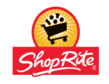 A logo for shoprite with a shopping cart on it