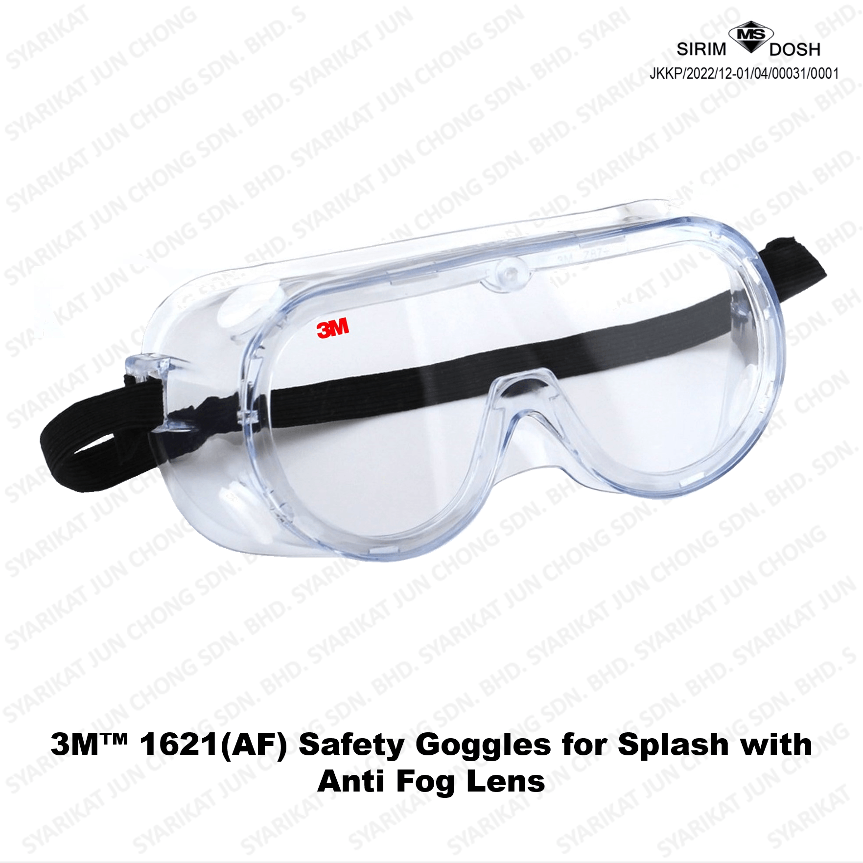 3M™ 1621(AF) Safety Goggles for Splash with Anti Fog Lens