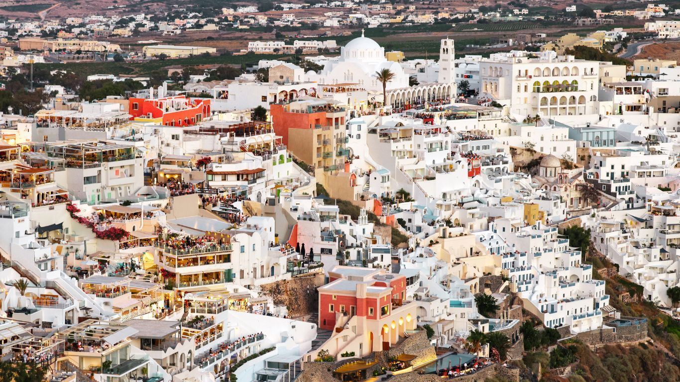 Panoramic view of the capital of Santorini