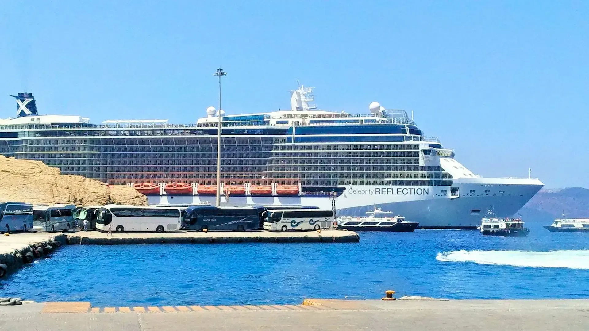 Athinios Port in Santorini