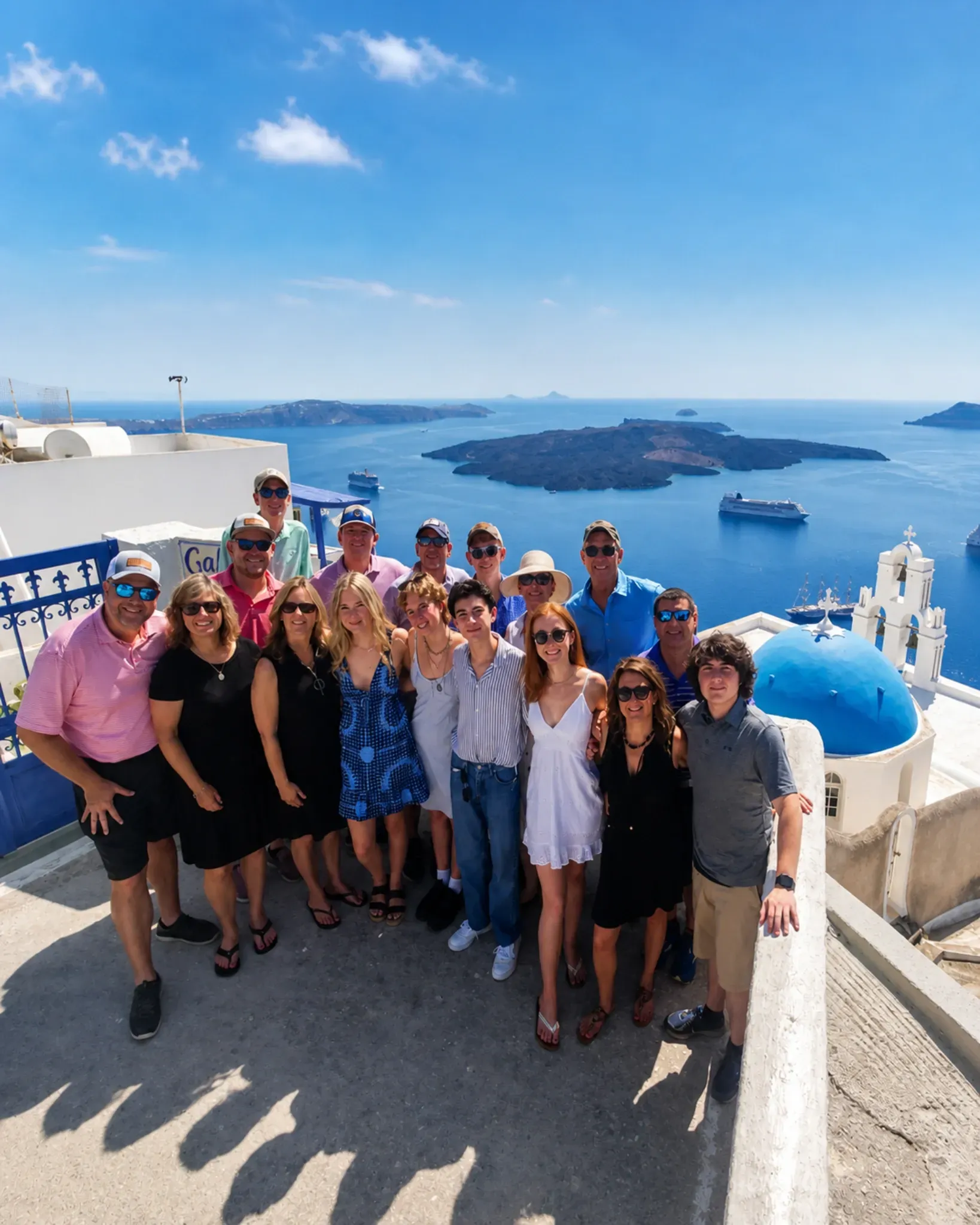 Santorini caldera and white houses seen on a private tour with Kostas Boumis