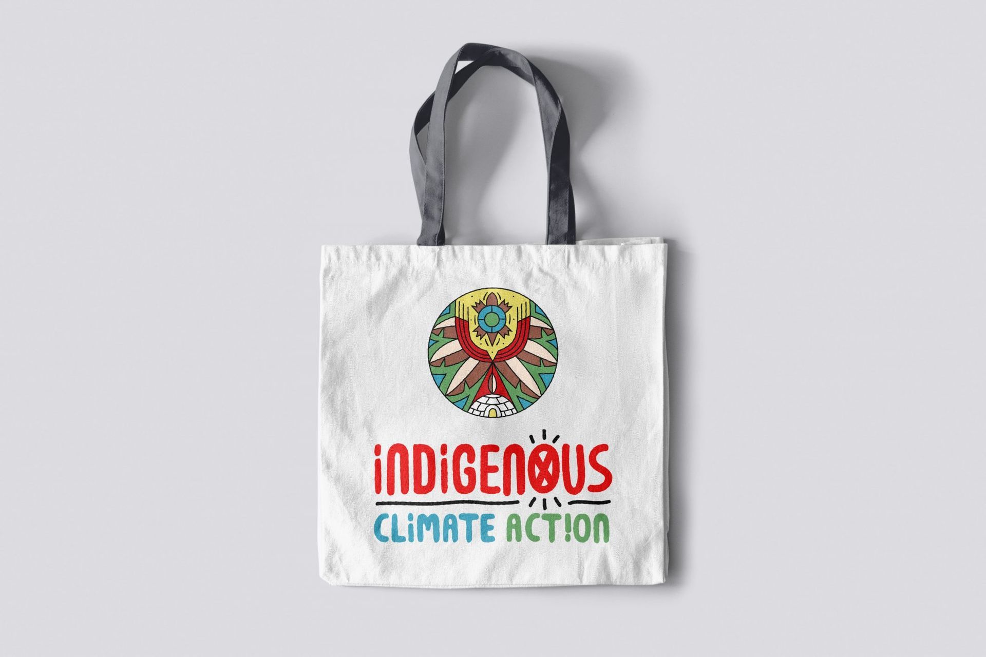 Indigenous Climate Action white promotional bag