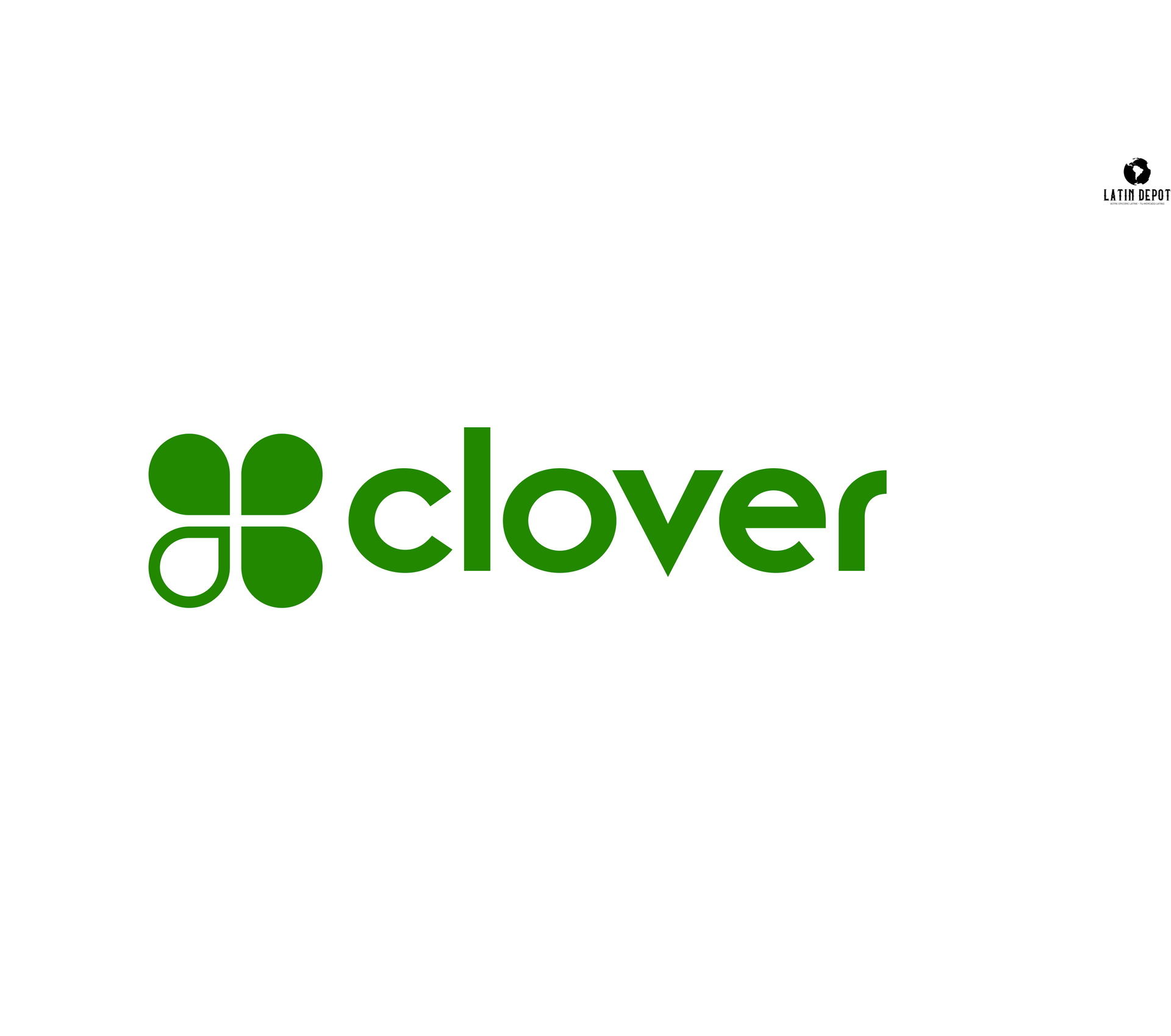 Logotipo de trébol con un icono de trébol verde y la palabra