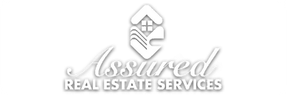 Logo for Assured Real Estate Services, white text and house icon.