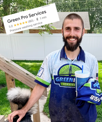 Clayton Karnes, co-owner of Green Pro Services in Kankakee IL